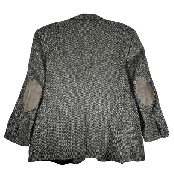 VTG Hunt Valley Mens 48R Wool Herringbone Tweed Blazer Elbow Patch Sport Coat - Picture 3 of 16